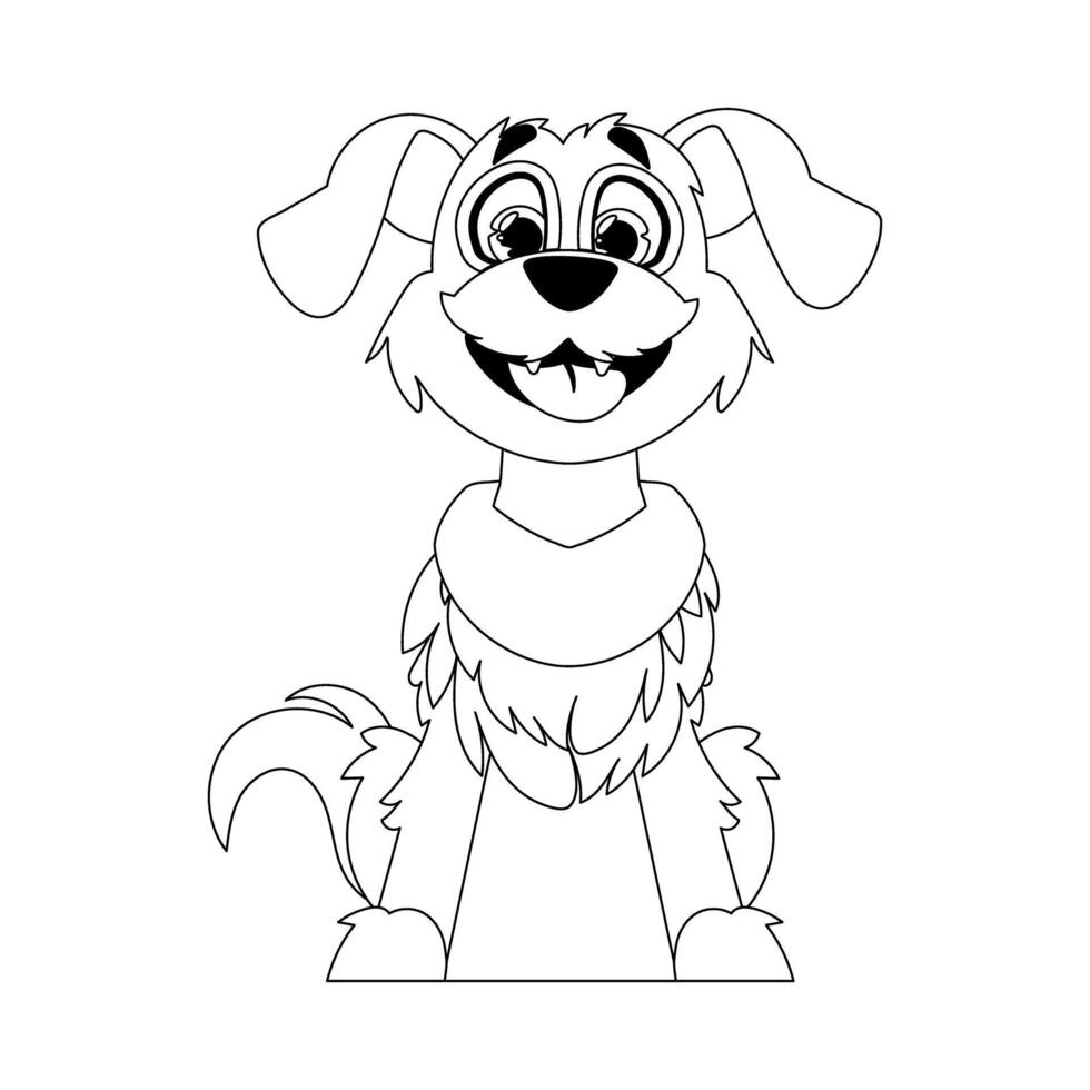 Skillfully puppy in a energize shape, pulverizing for children's coloring books. Cartoon style, Vector Illustration