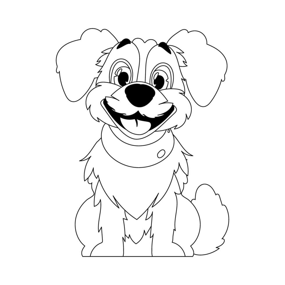 Skillfully puppy in a energize shape, pulverizing for children's coloring books. Cartoon style, Illustration vector