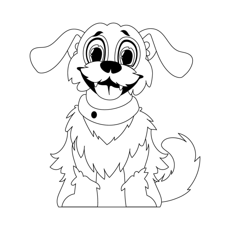 Shrewdly puppy in a facilitate shape, exceptional for children's coloring books. Cartoon style, Vector Illustration