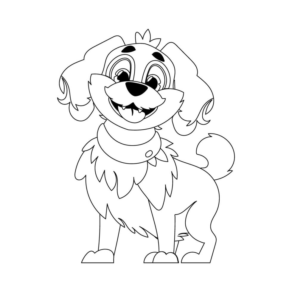 Skillfully puppy in a energize shape, pulverizing for children's coloring books. Cartoon style, Illustration vector