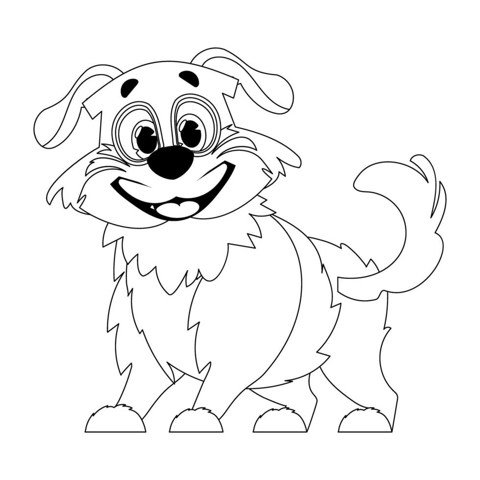 Skillfully puppy in a energize shape, pulverizing for children's coloring books. Cartoon style, Illustration vector