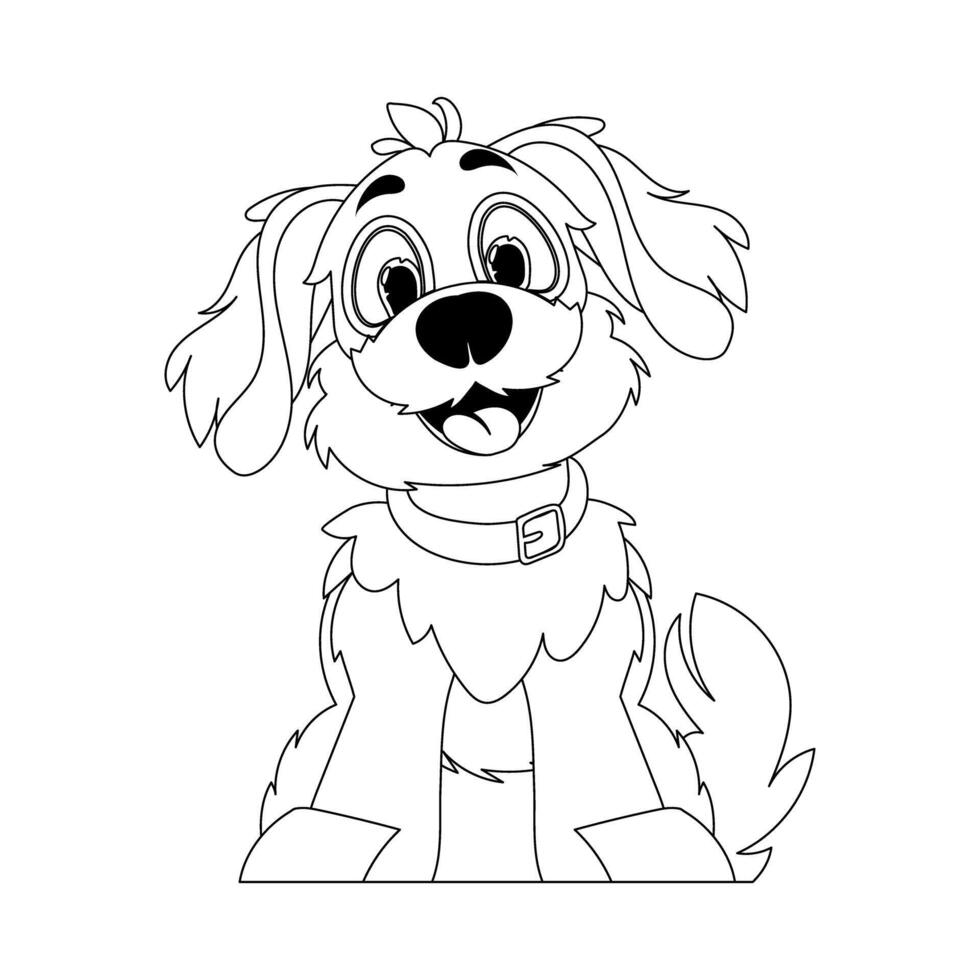 Skillfully puppy in a energize shape, pulverizing for children's coloring books. Cartoon style, Vector Illustration