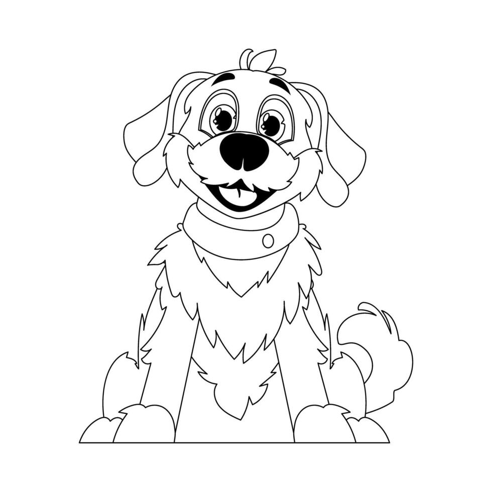 Skillfully puppy in a energize shape, pulverizing for children's coloring books. Cartoon style, Vector Illustration