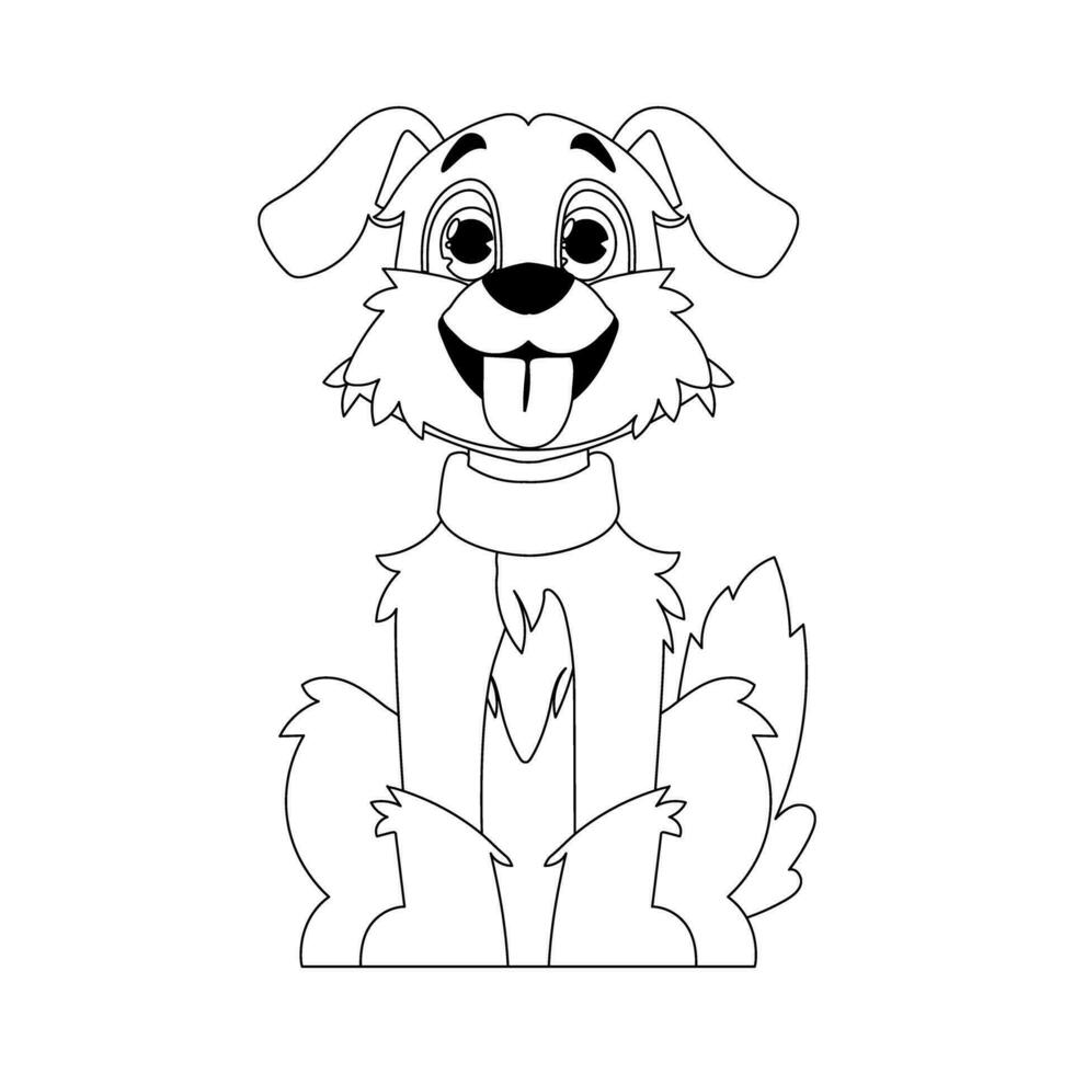 Skillfully puppy in a energize shape, pulverizing for children's coloring books. Cartoon style, Vector Illustration