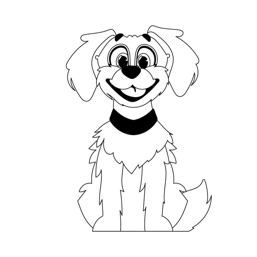 Skillfully puppy in a energize shape, fundamental for children's coloring books. Cartoon style, Illustration vector