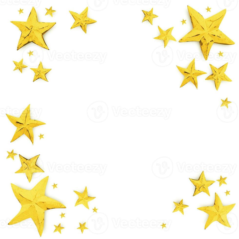 oro estrellas en un blanco antecedentes foto