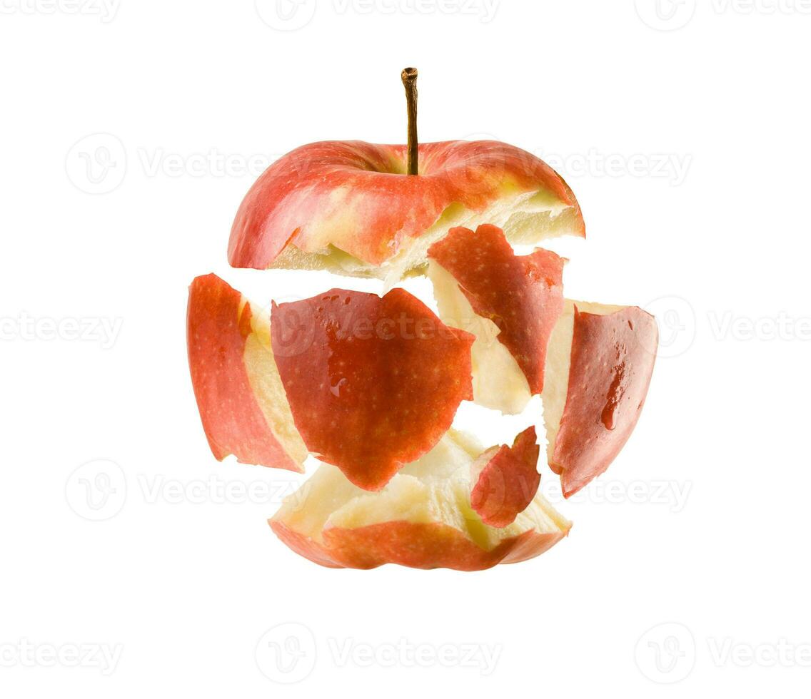 Broken apple on white background photo