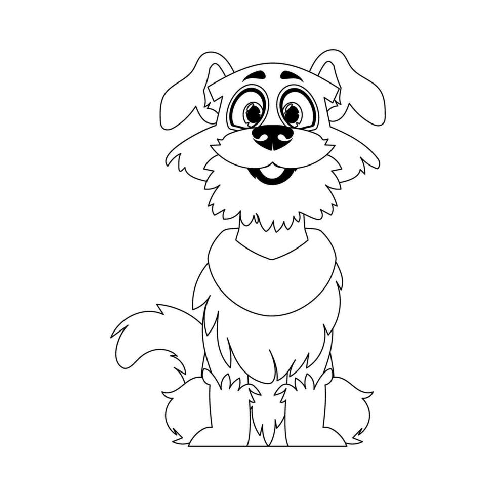 Skillfully puppy in a energize shape, crucial for children's coloring books. Cartoon style, Vector Illustration