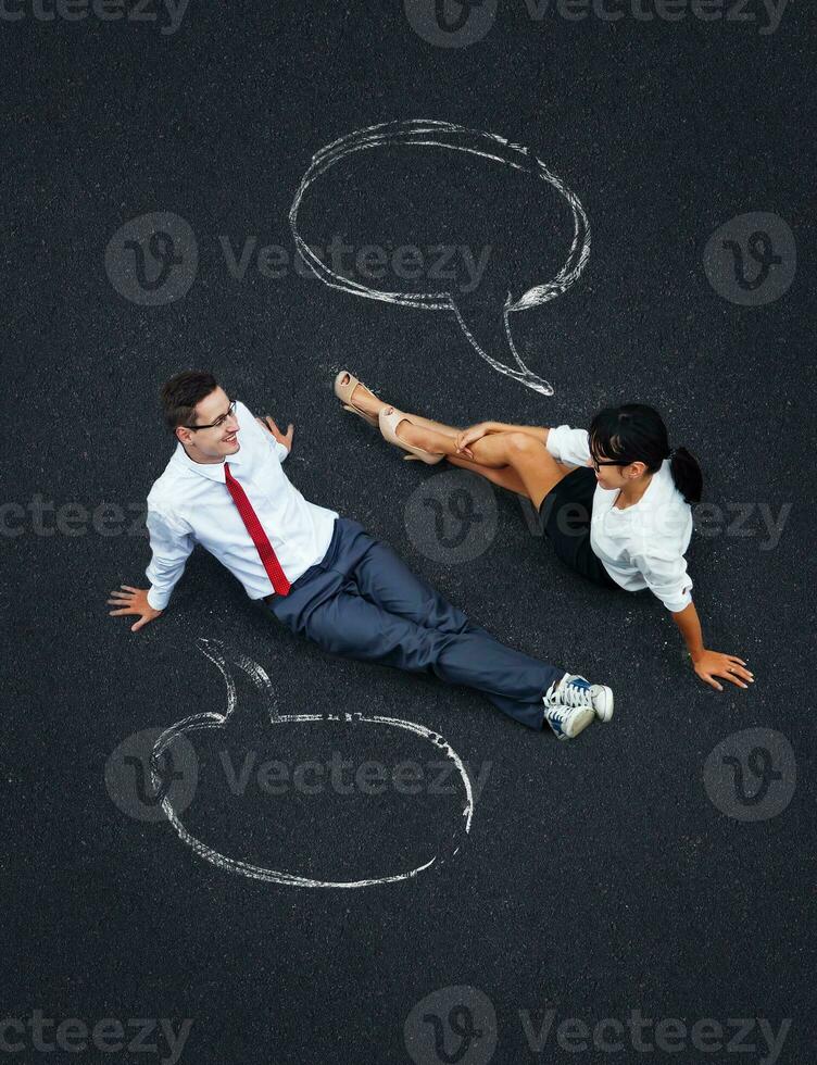 Business coworkers talking concept photo