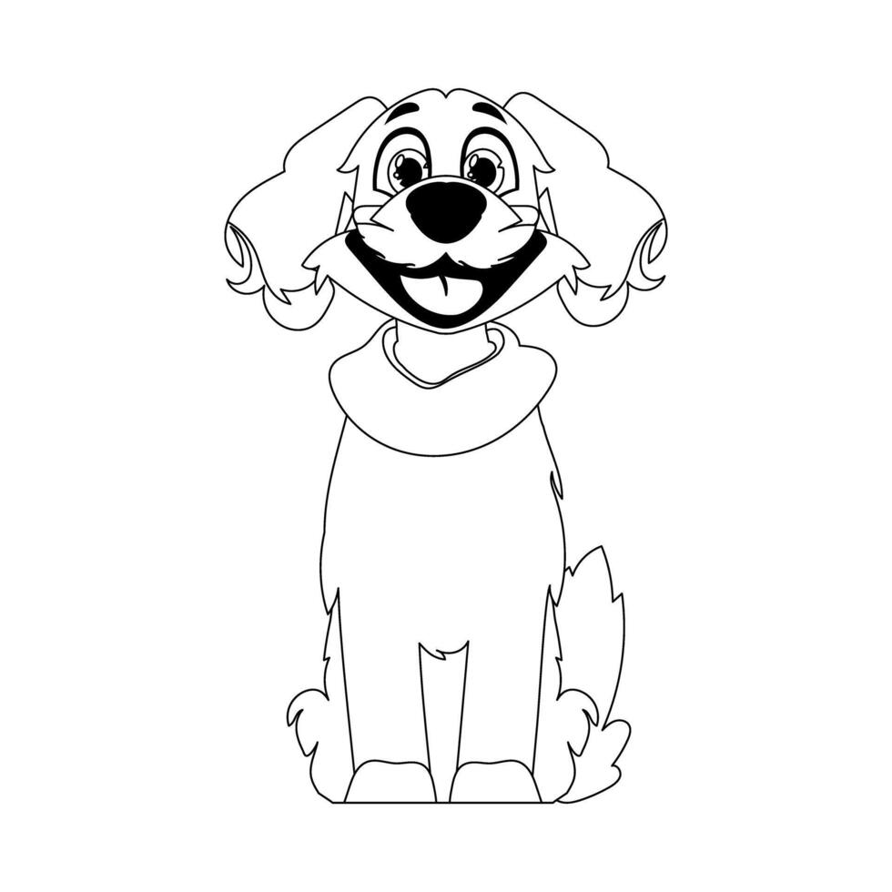 Intelligent puppy in a coordinate mold, extraordinary for children's coloring books. Cartoon style, Illustration vector