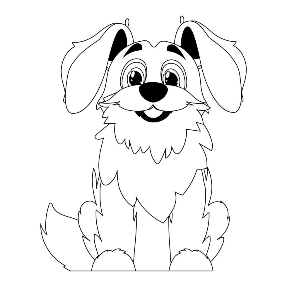 Skillfully puppy in a energize shape, pulverizing for children's coloring books. Cartoon style, Vector Illustration