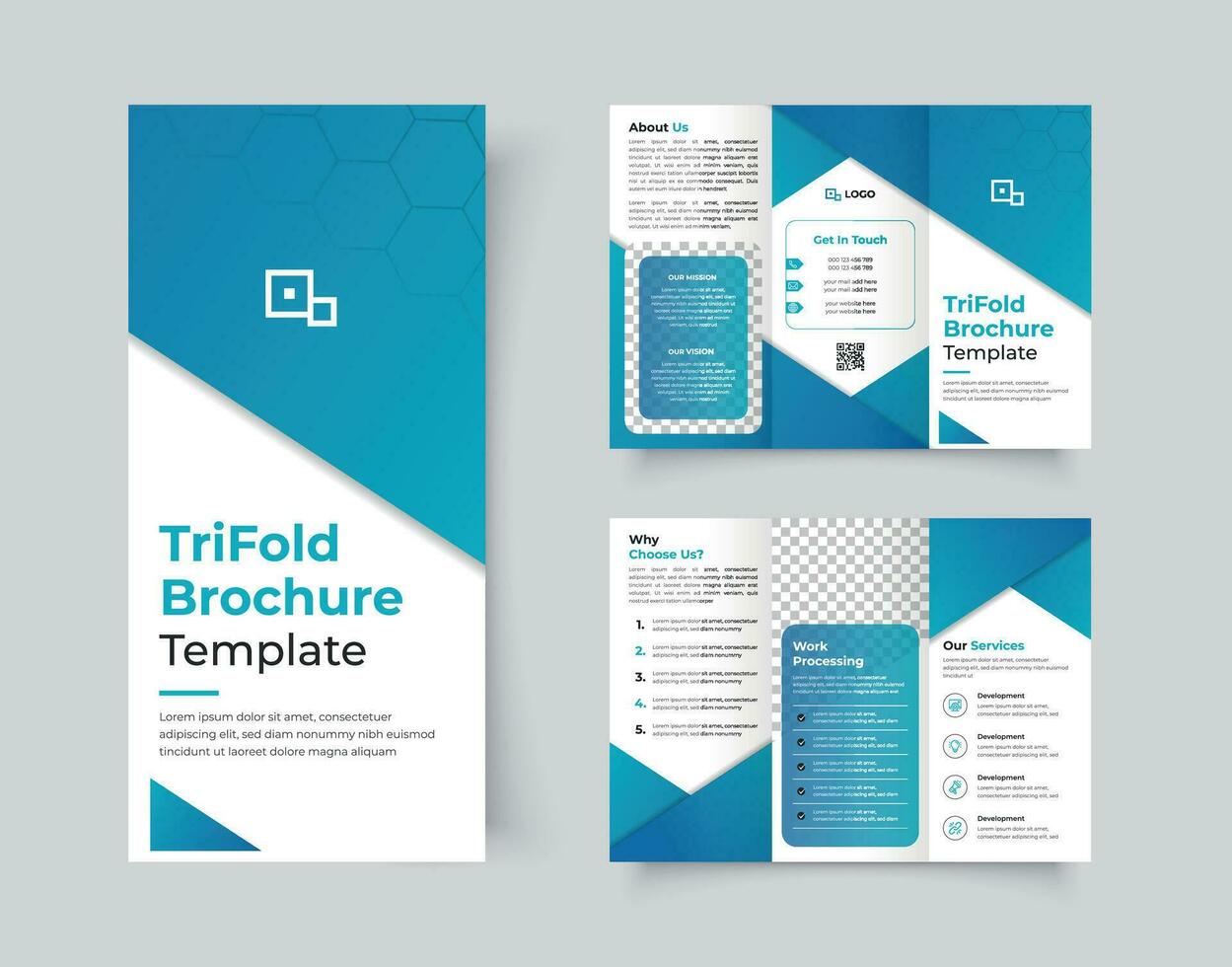 Trifold Brochure Design corporate business company fold Layout vector