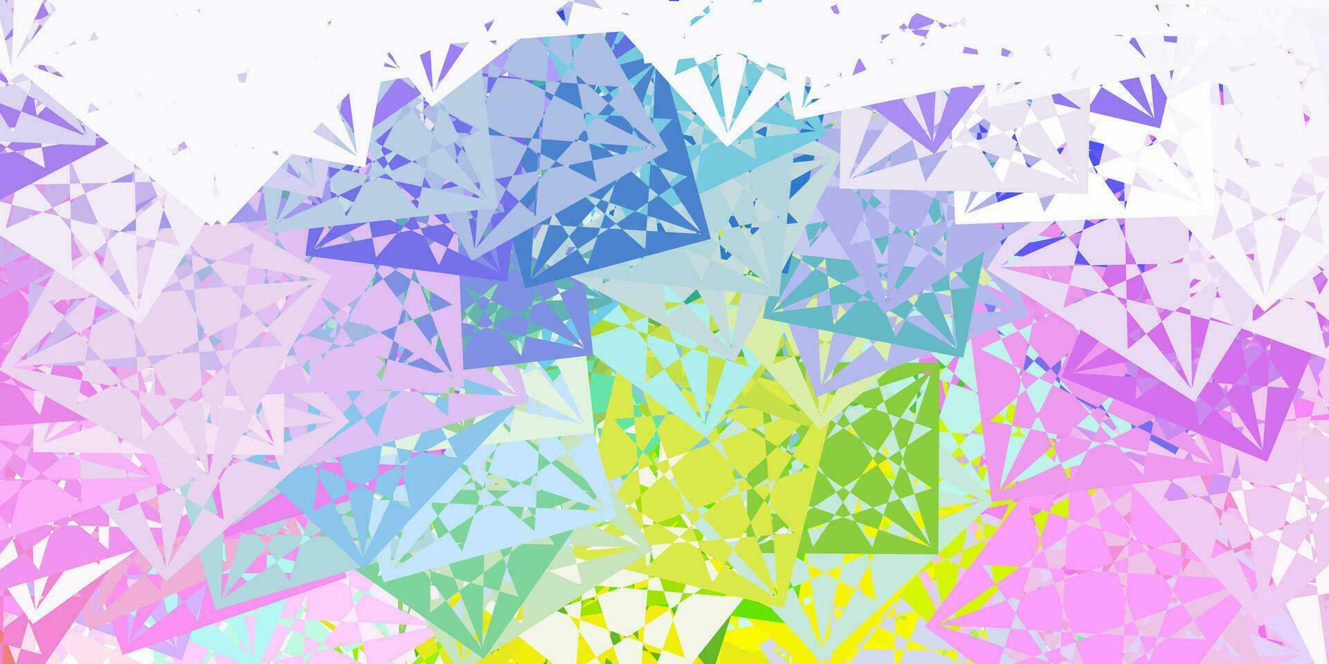 plantilla de vector multicolor claro con formas triangulares.