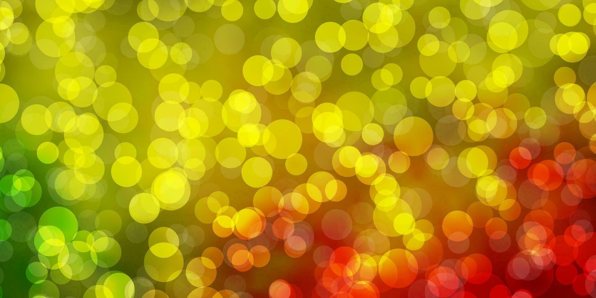 Light Red, Yellow vector background with bubbles.