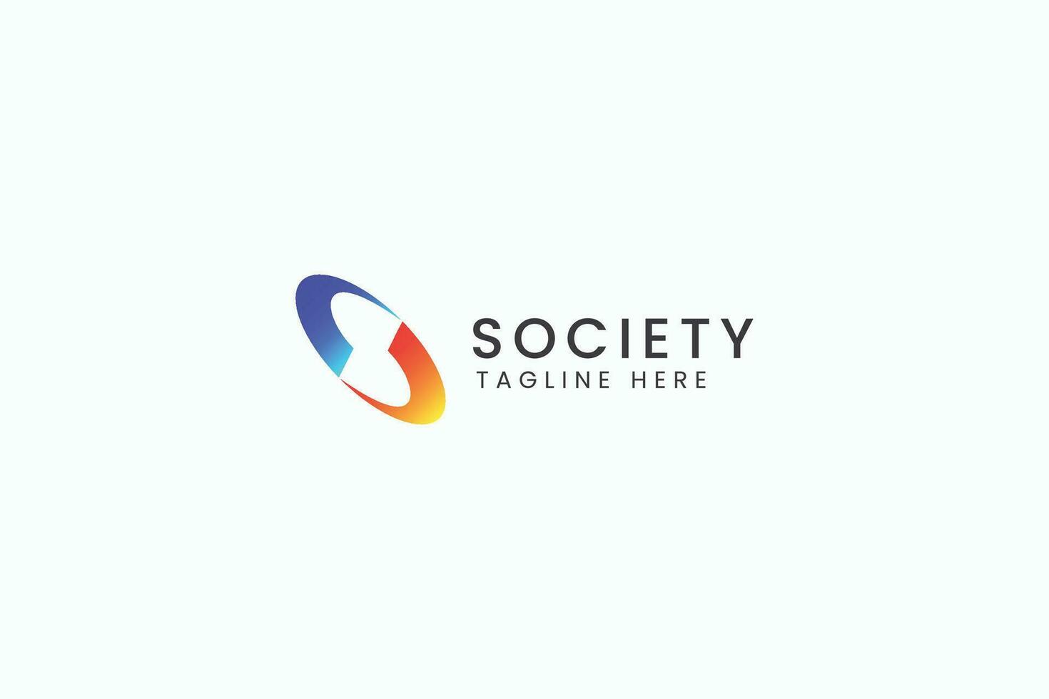 Society Community Logo Abstract Letter S on Ellipse Shape Business Finance vector