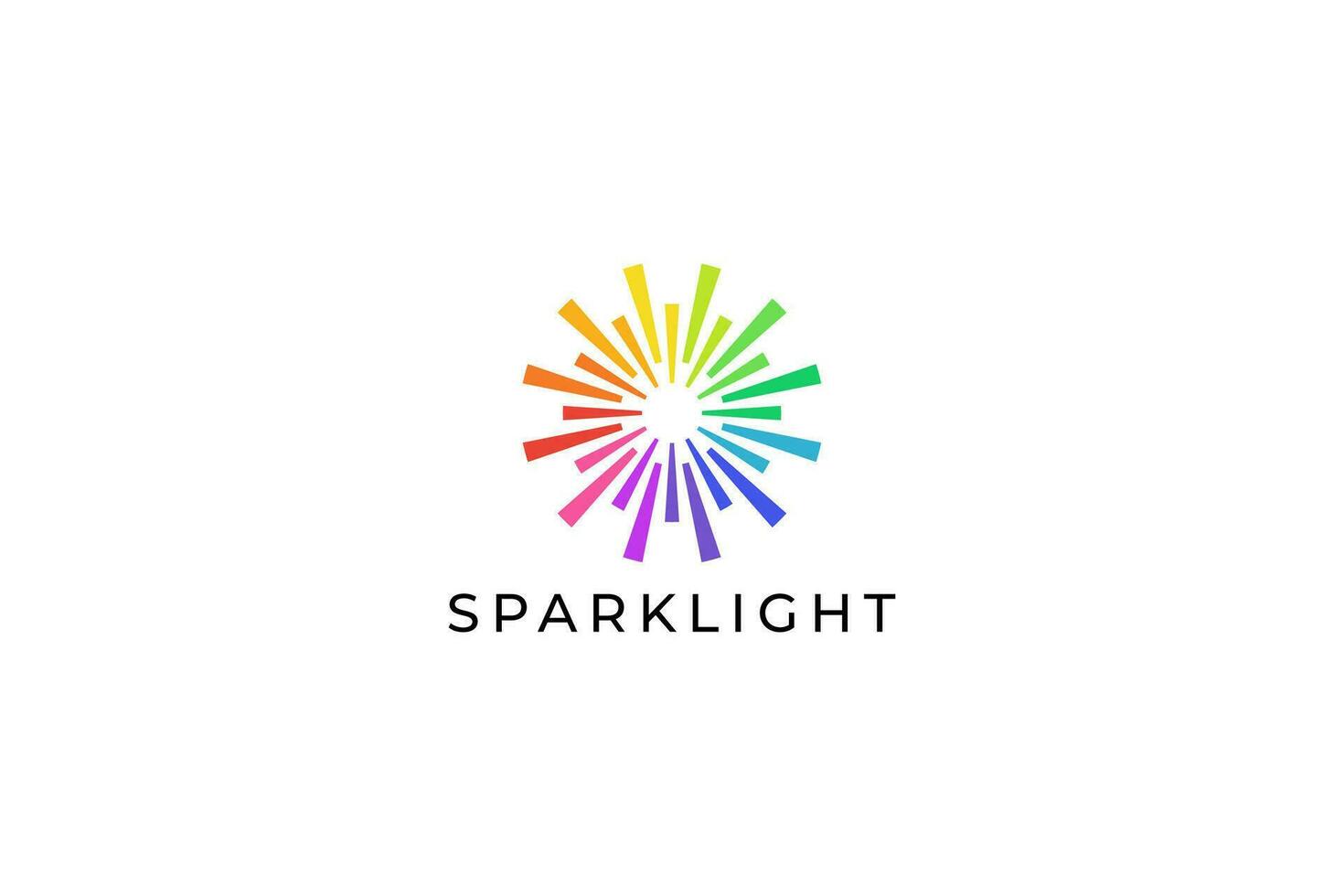 Colorful Firework Spark Light Festival and Carnival Concept Logo. Creative and Happiness Symbol Brand Identity for Startup Business. vector