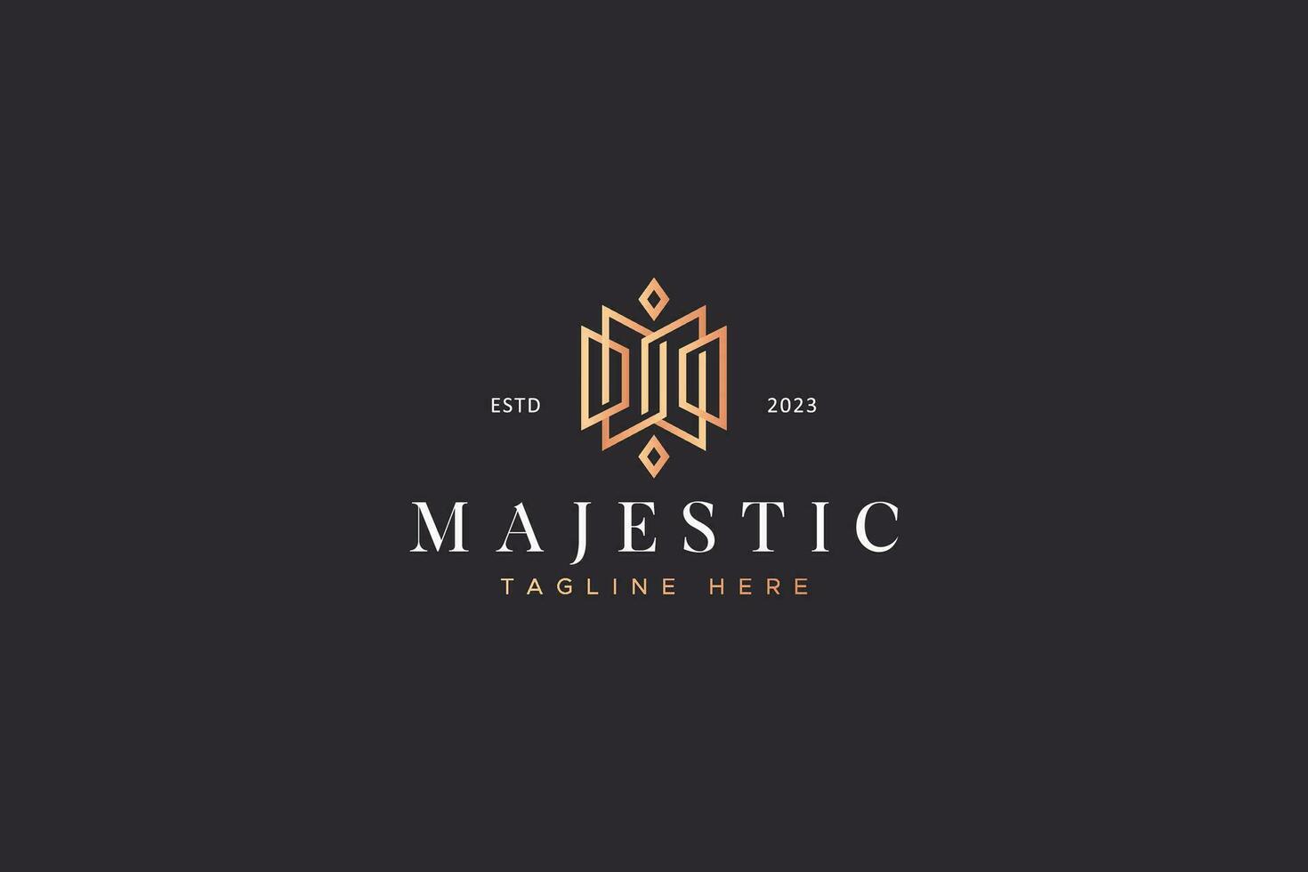 Abstract Letter M for Majestic Sign Symbol Brand Identity Geometric Shape Business vector