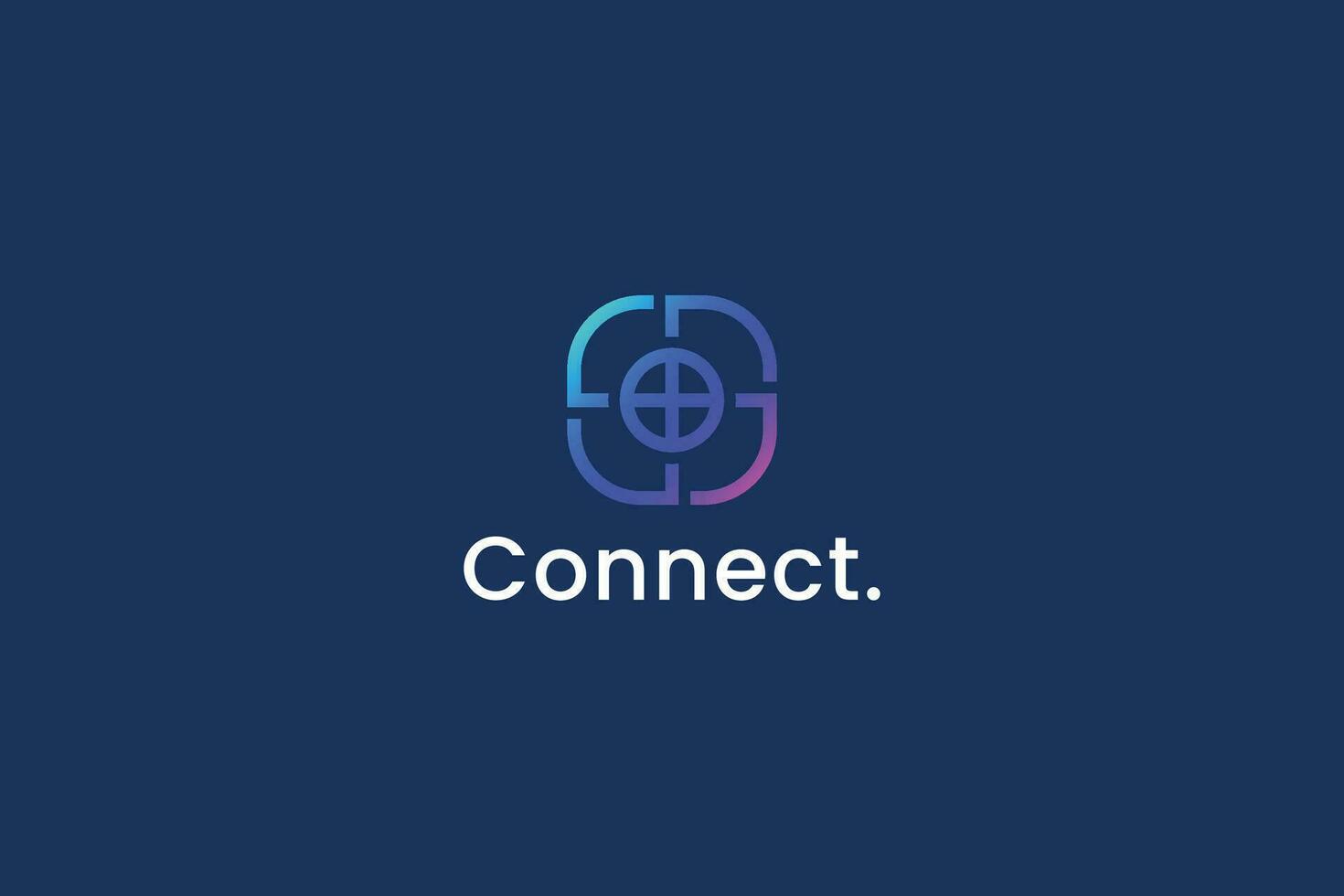 Abstract Line Symbol Connect Business Data Network Communication Logo Mobile App vector