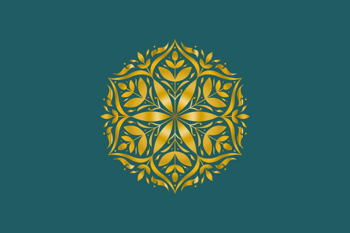 Motif Gold Geometric Mandala Flower Ornament Design Luxury for Business Ethnic. vector