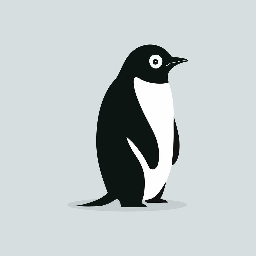 sencillo plano negro y blanco pingüino icono ilustración vector