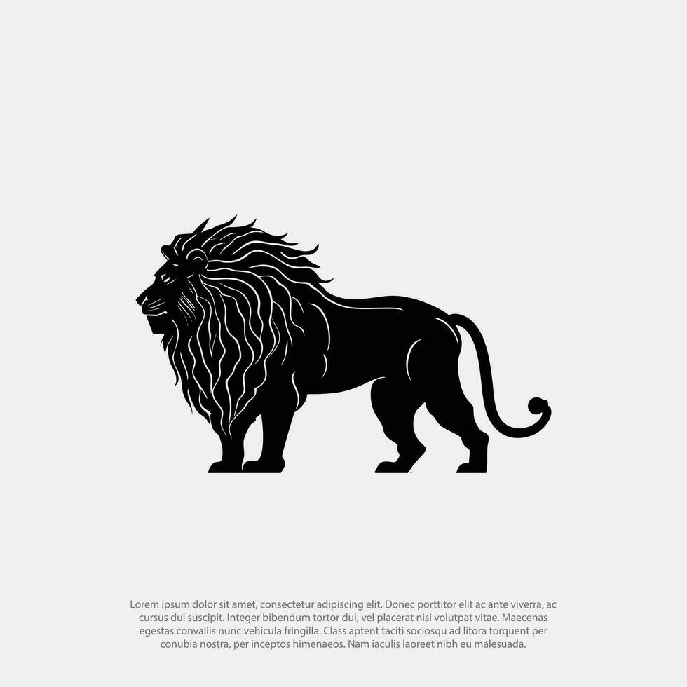 Lion simple realistic vector illustration isolated background on a white background, animal king of jungle