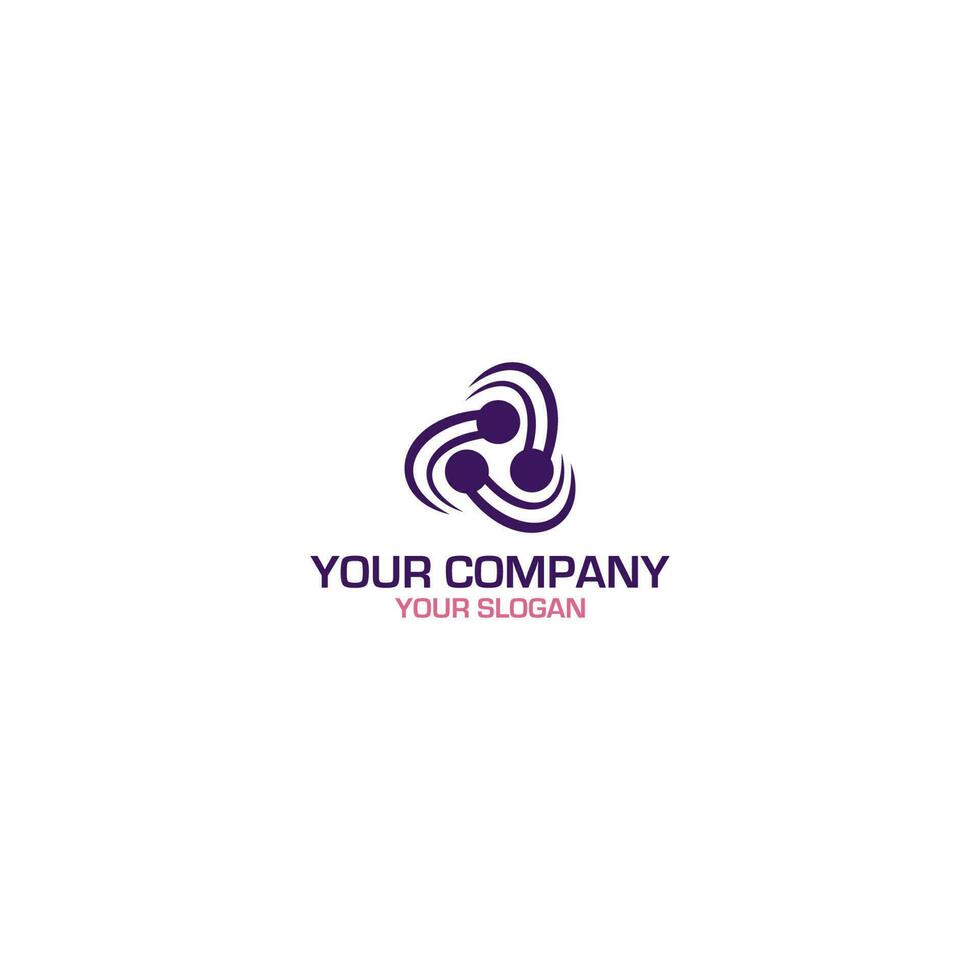 Purple Triball Logo Design Vector