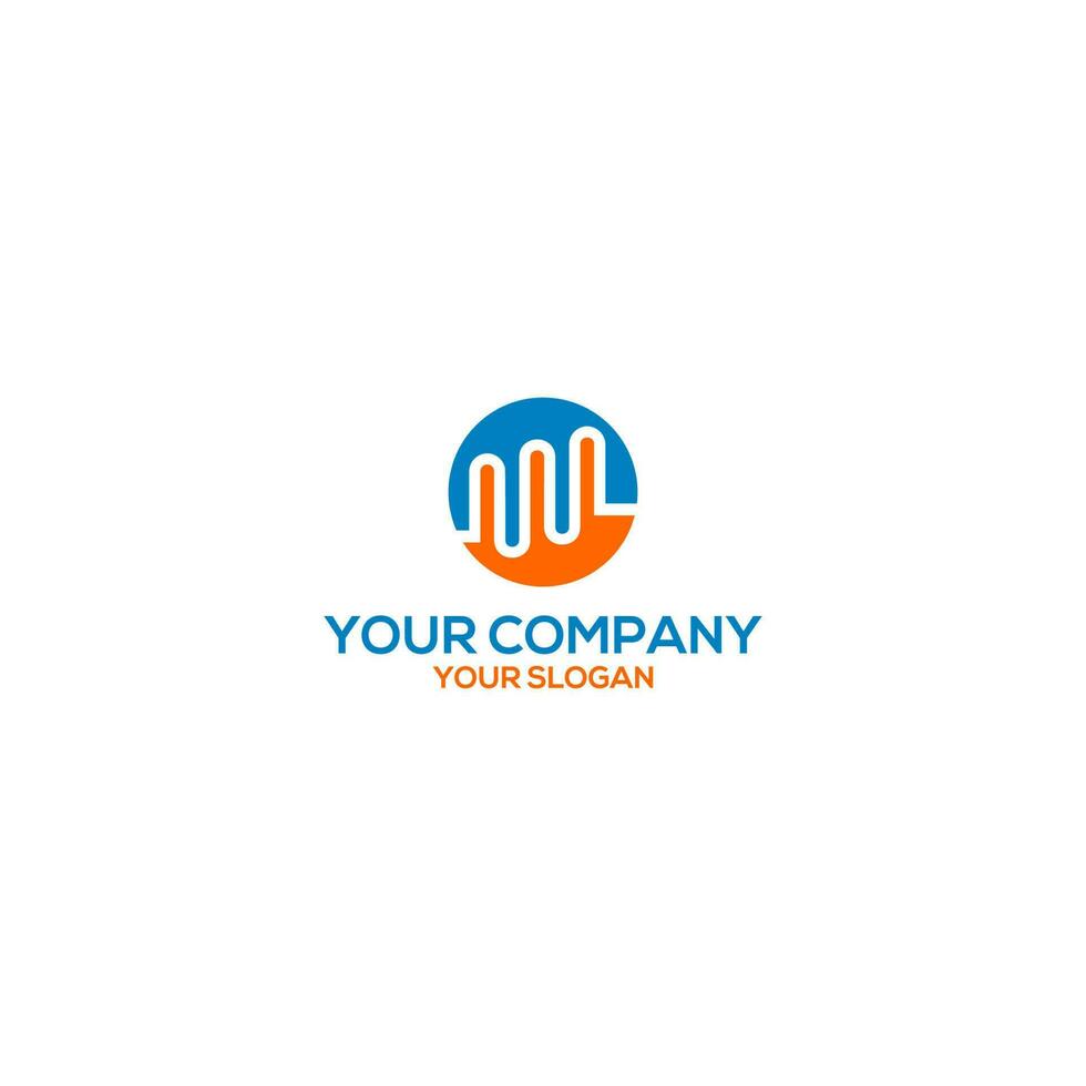 Pulse Chart Accounting Logo Design Vector