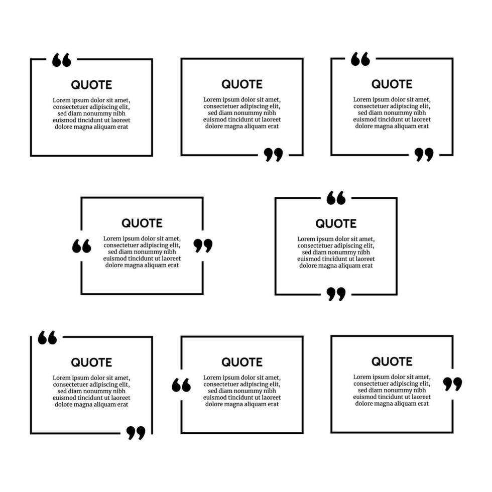 Set of quote box frames vector