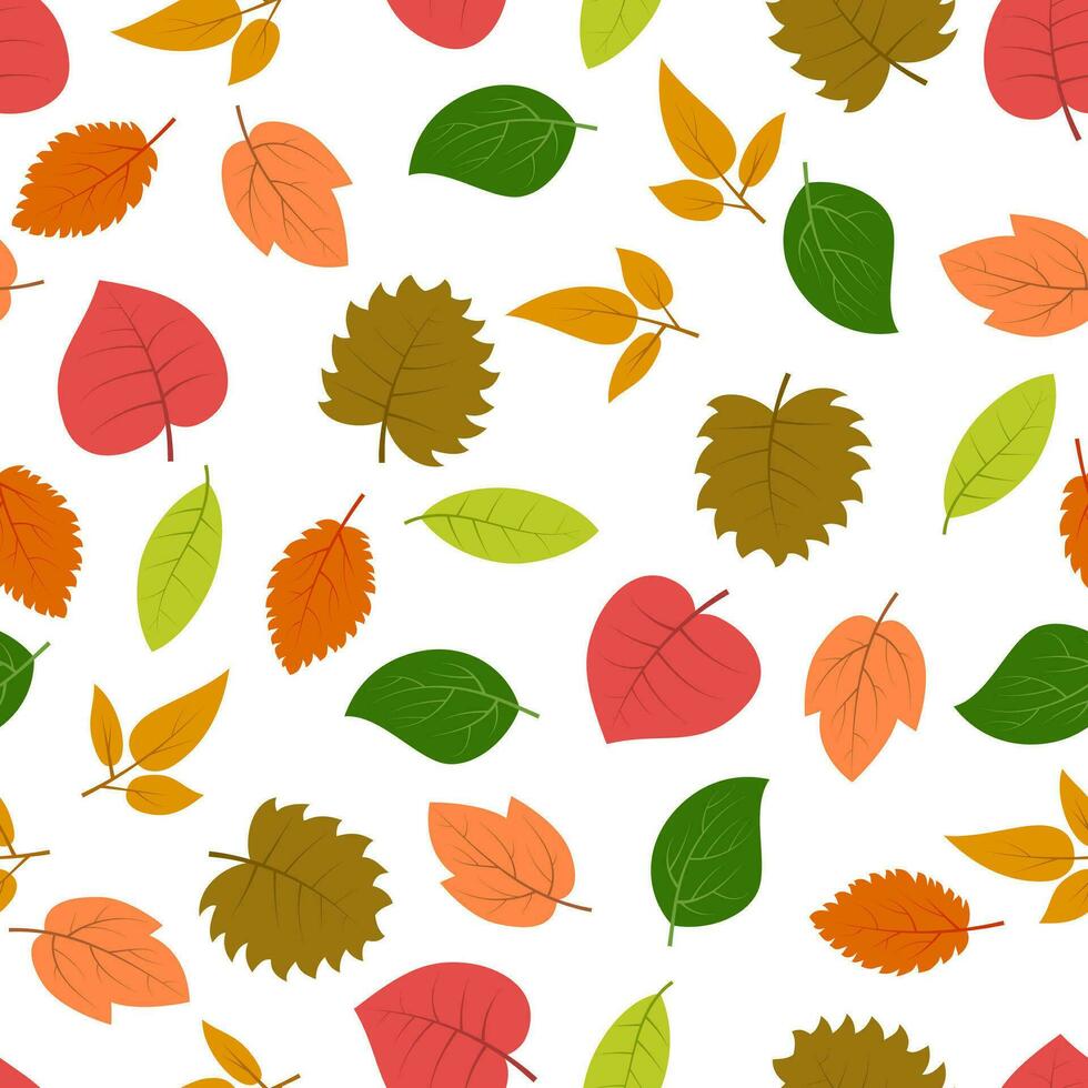 Seamless pattern with autumn leaves vector