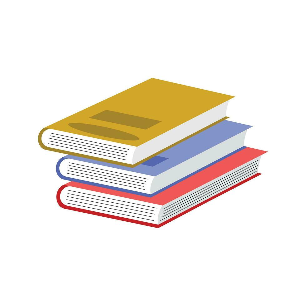 Vector hand drawn flat design stack of books illustration