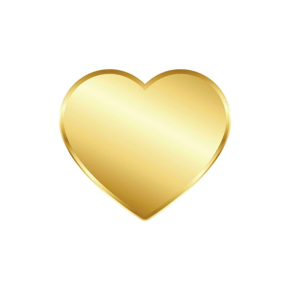 Vector golden heart with white background