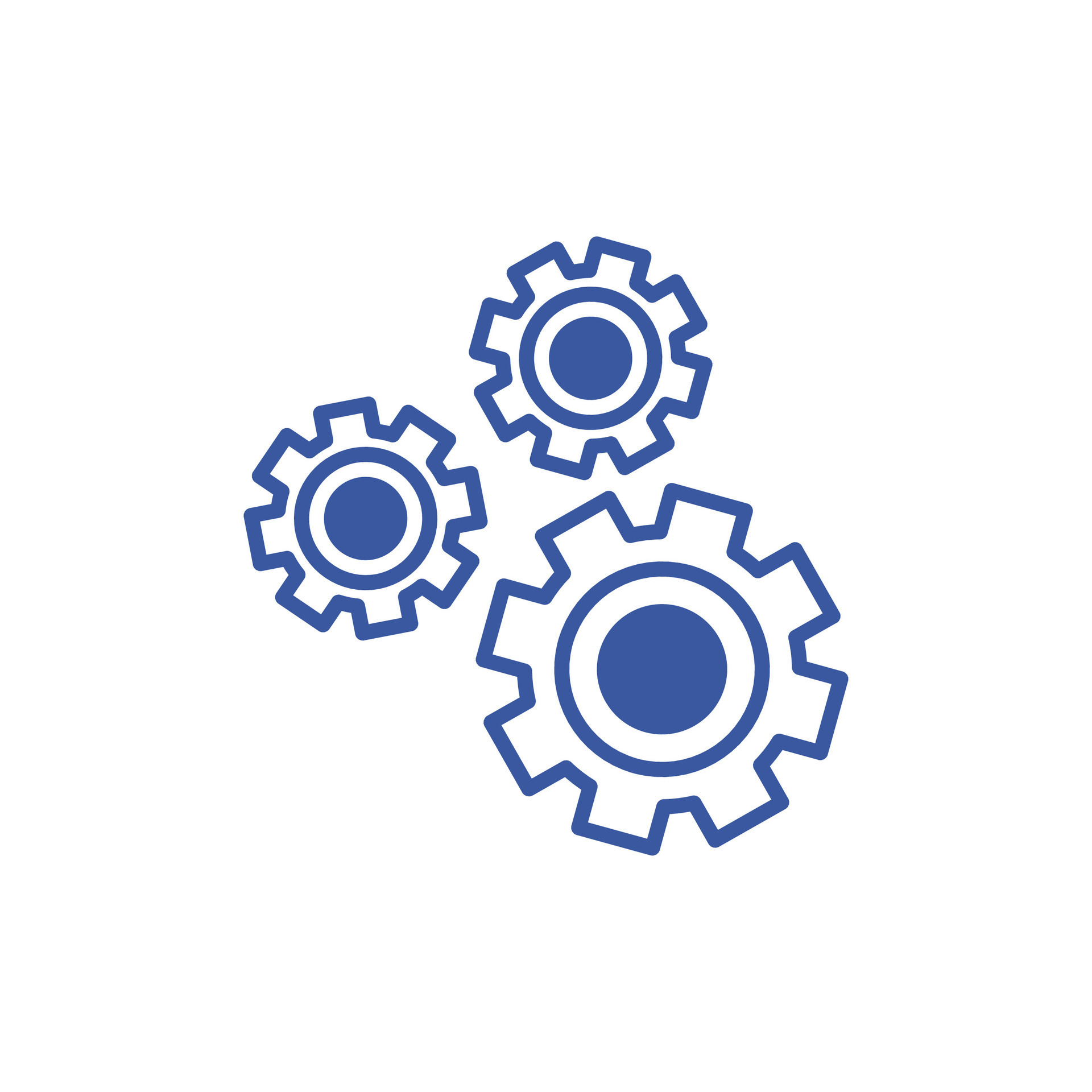 Vector three gear sign icon , settings icon, gears mechanism pictogram ...