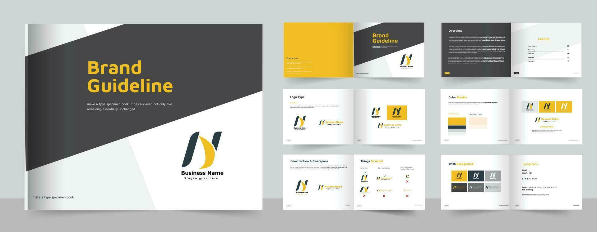 Brand Guideline Design, Creative and Unique Template vector