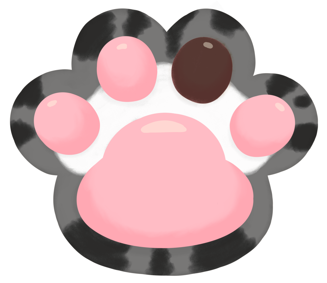 Cute cat paw - tricolor tabby breed png