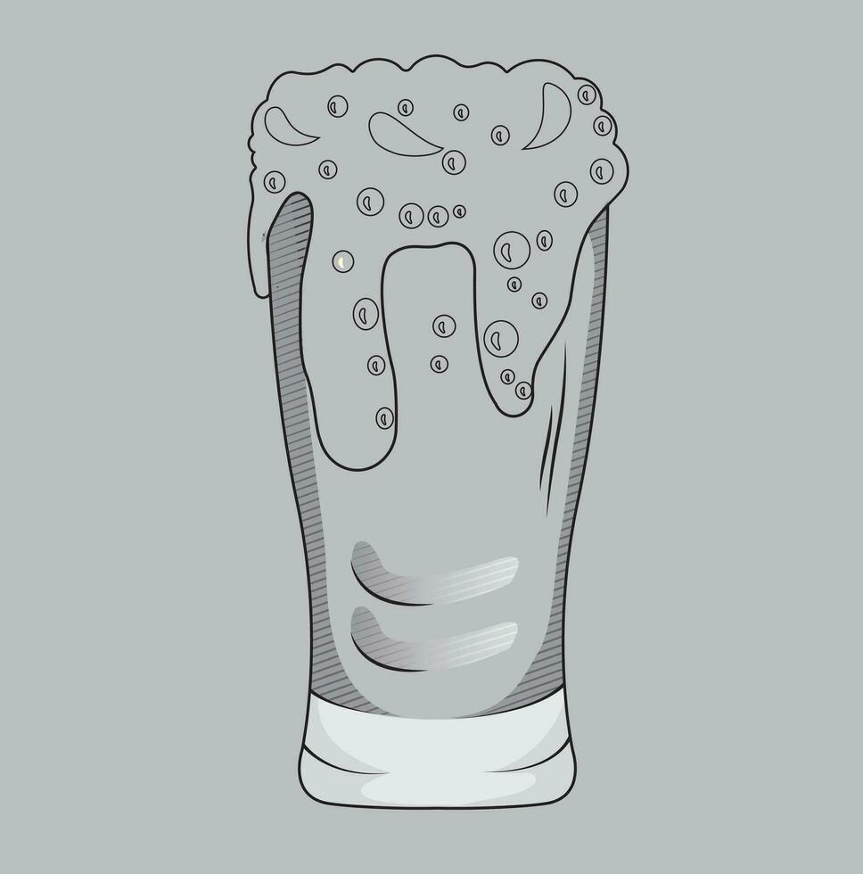 jarra con cerveza. internacional cerveza día. vector ilustración de un bosquejo estilo
