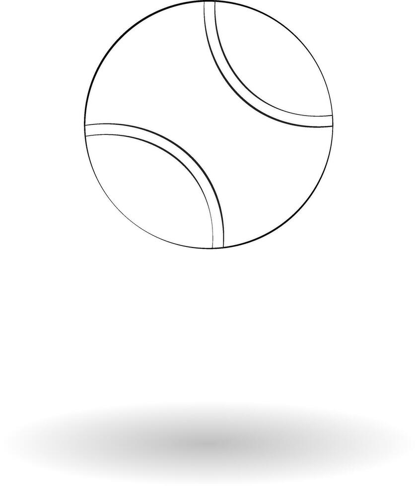 tenis pelota pictograma terminado blanco antecedentes vector ilustración. tenis pelota silueta logo concepto, línea dibujo clipart