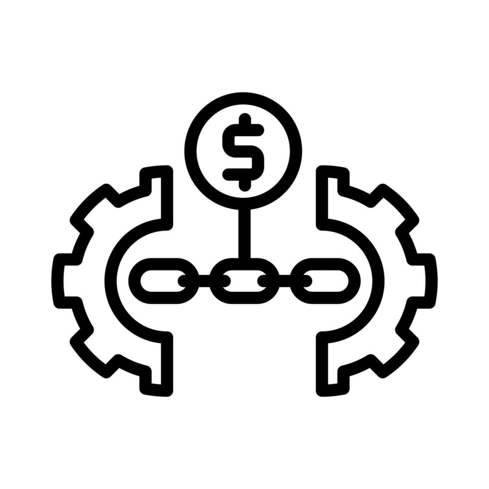 value chain icon.business chain,money chain illustration. isolated on white background vector