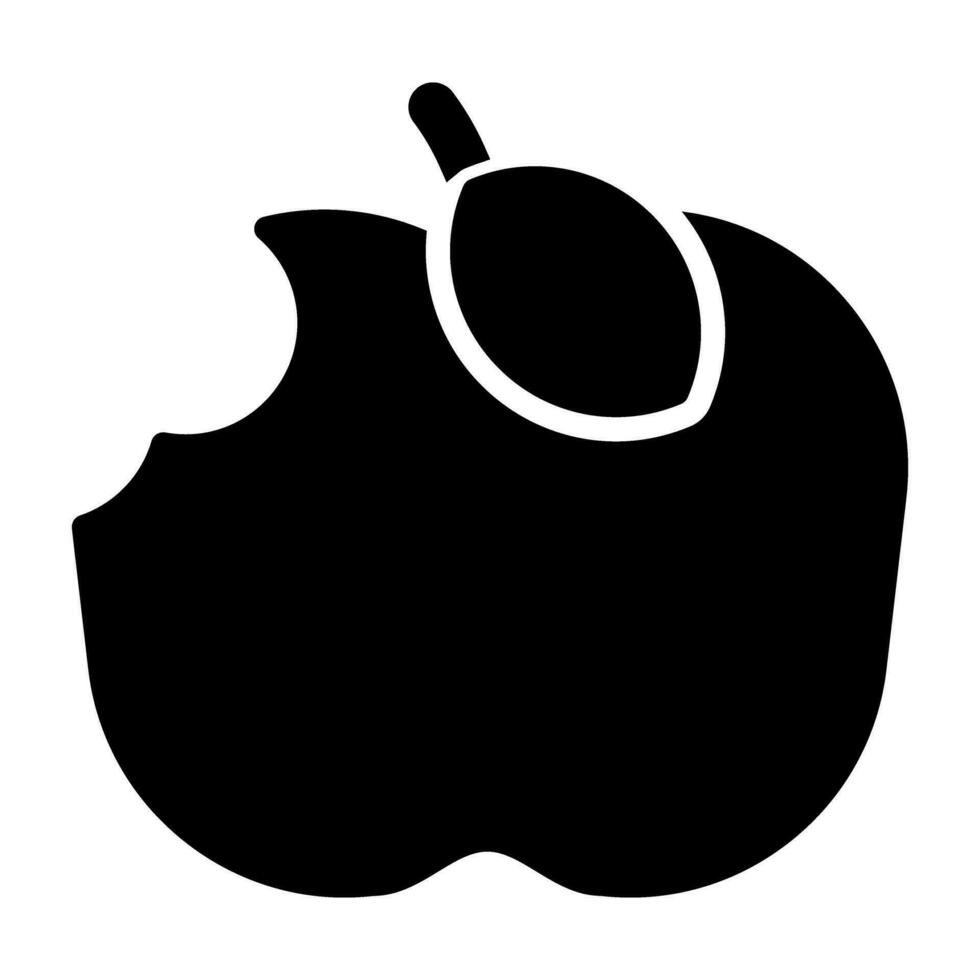 Apple Eaten Vector Icon