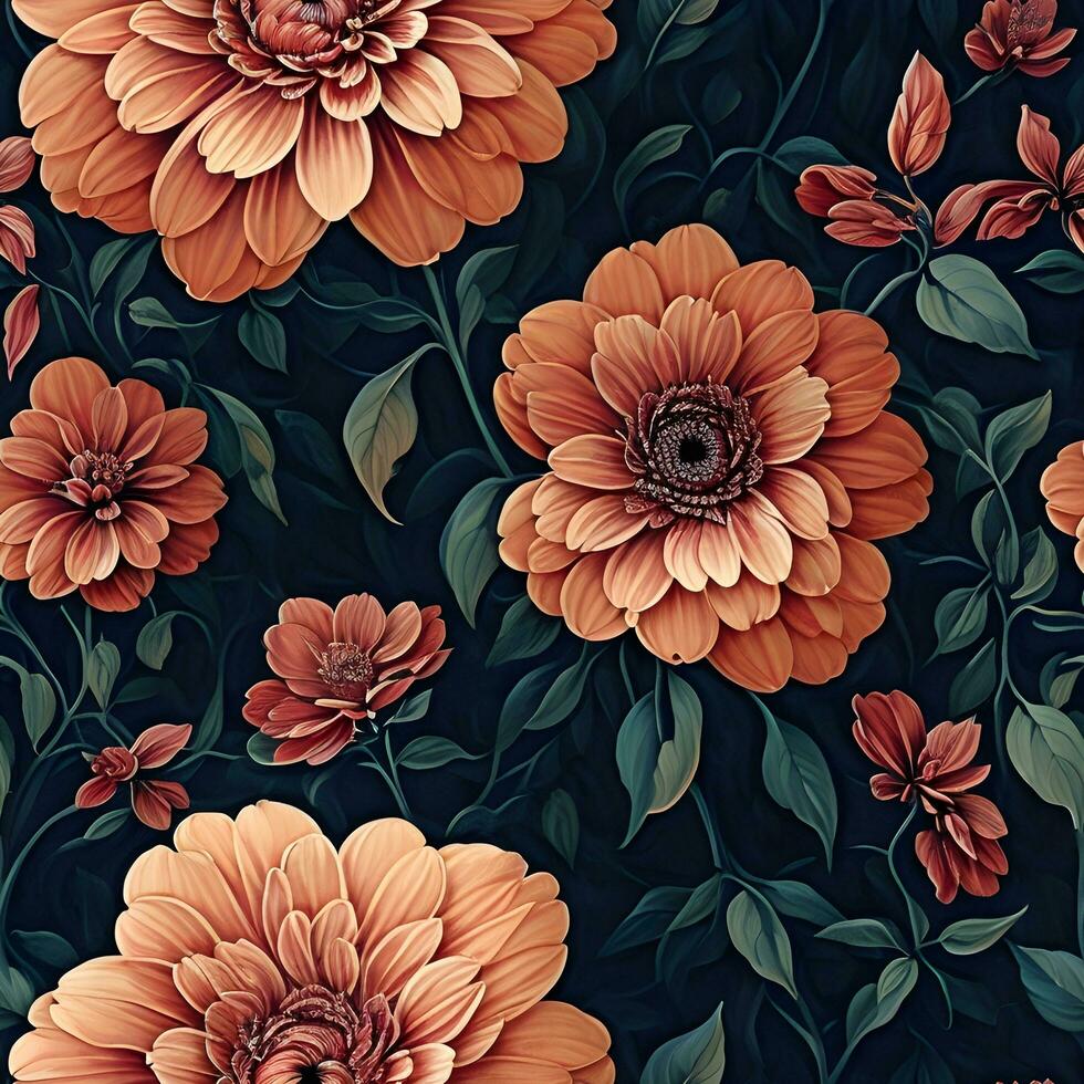 Flower Pattern. Generative Ai photo