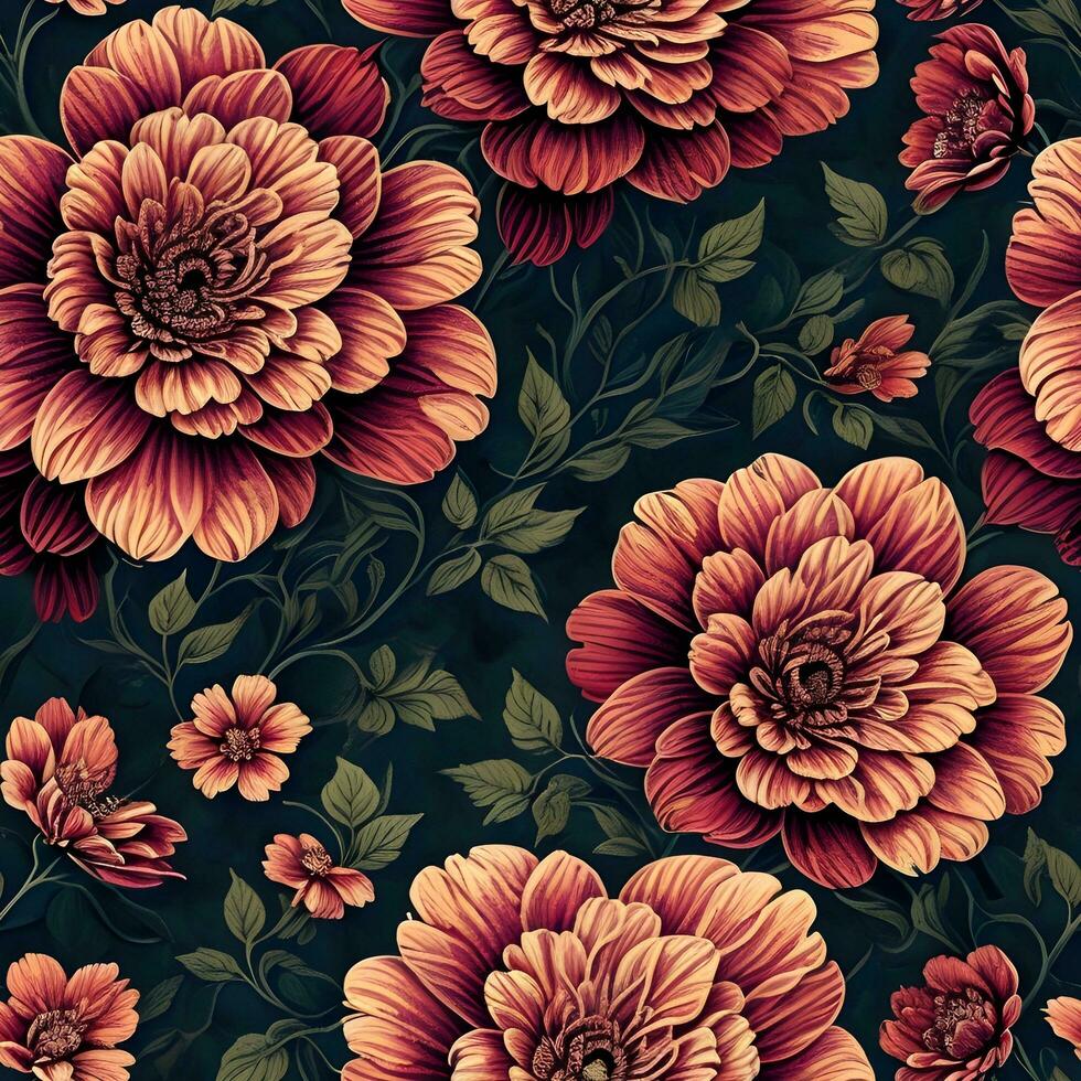 Flower Pattern. Generative Ai photo