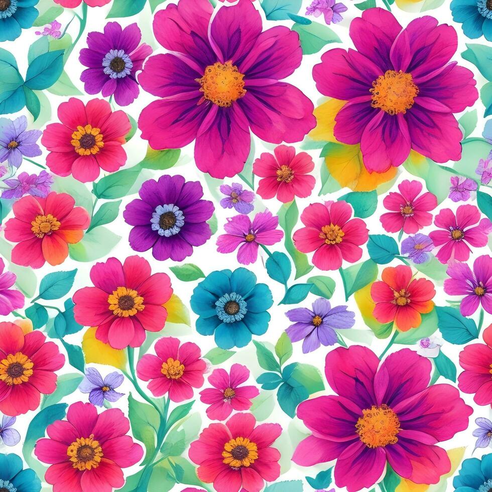 Flower Pattern. Generative Ai photo