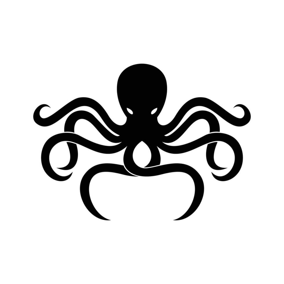 octopus silhouette design. sea animal with tentacle sign and symbol. vector
