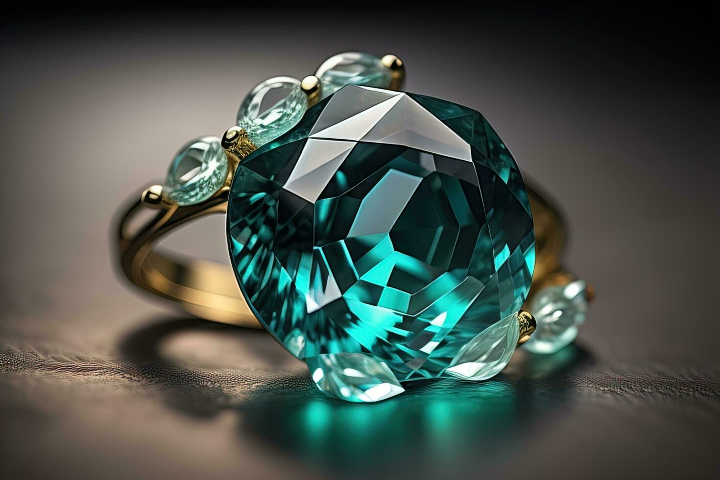 Brilliant multicolored sapphire on a surface. ai generative photo