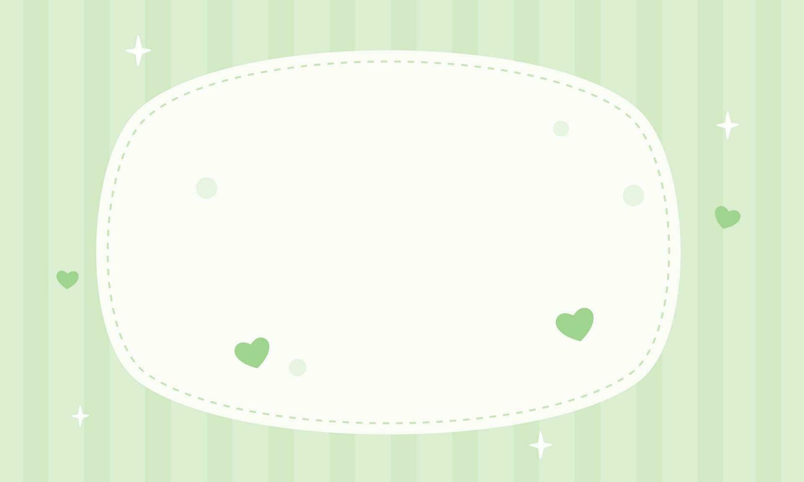 Vector cute green doodle frame banner template background