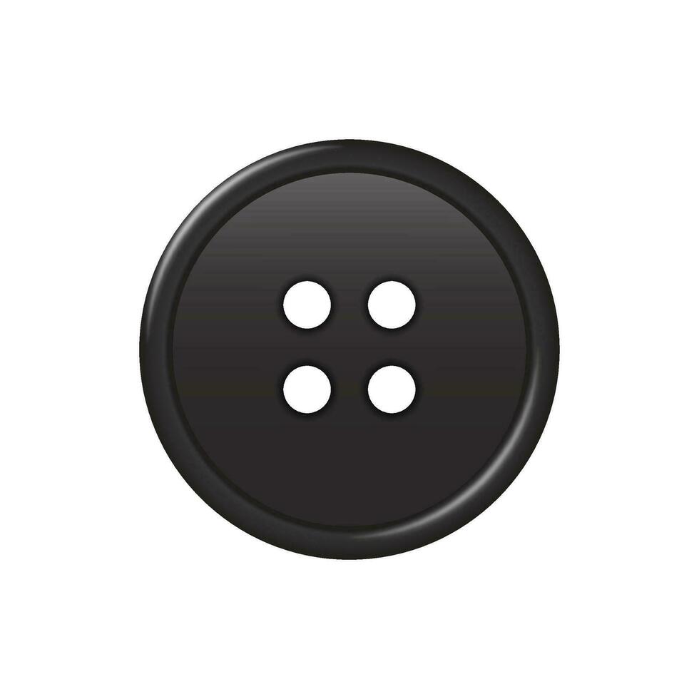 Vector large plastic clothes button isolated on white background