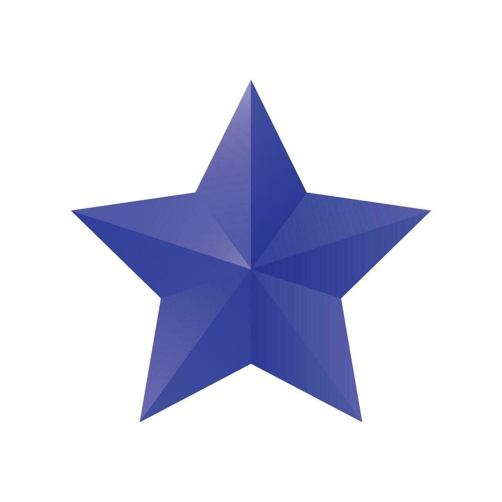 vector 3d azul metal estrella aislado en blanco antecedentes