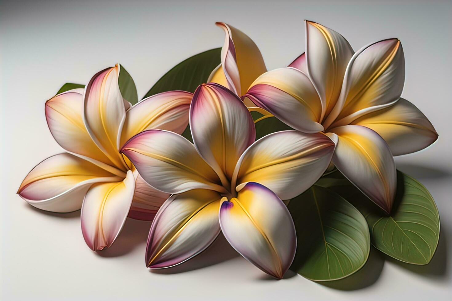 White flower on a solid color background. ai generative photo