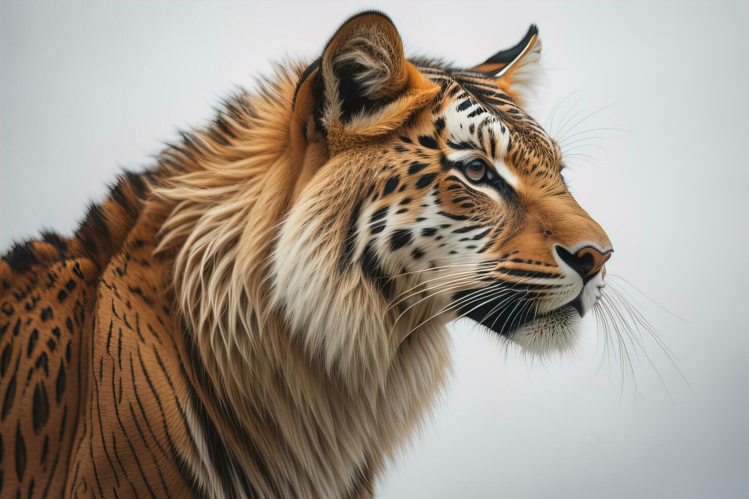 Portrait of a tiger on a solid color background. Close-up. ai generative photo