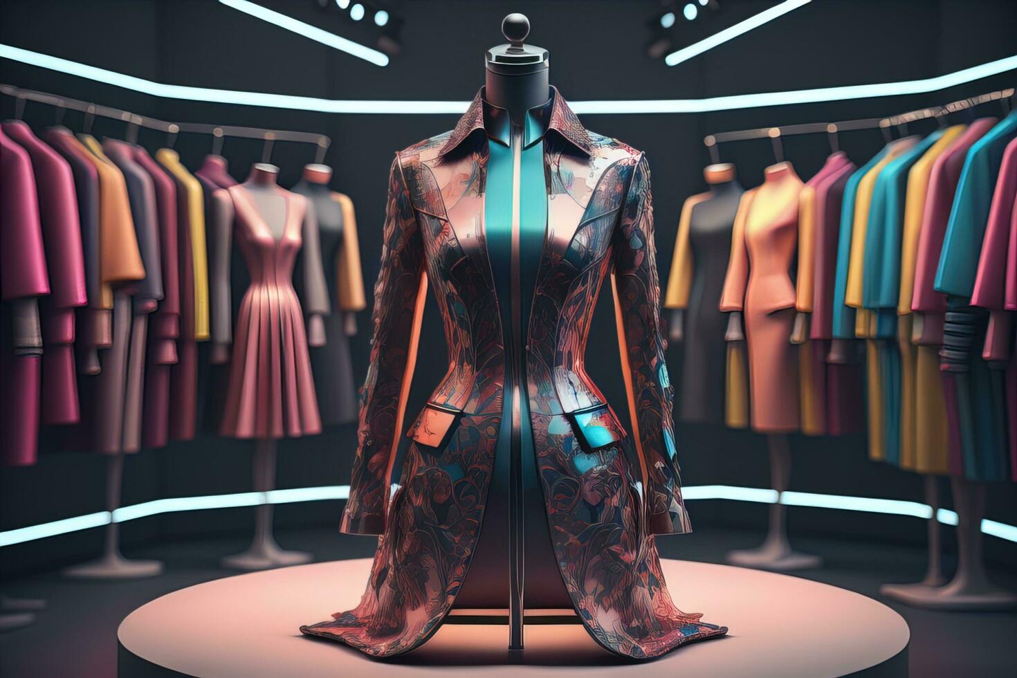 Futuristic fashion mannequin in the store. ai generative 27611860 Stock ...