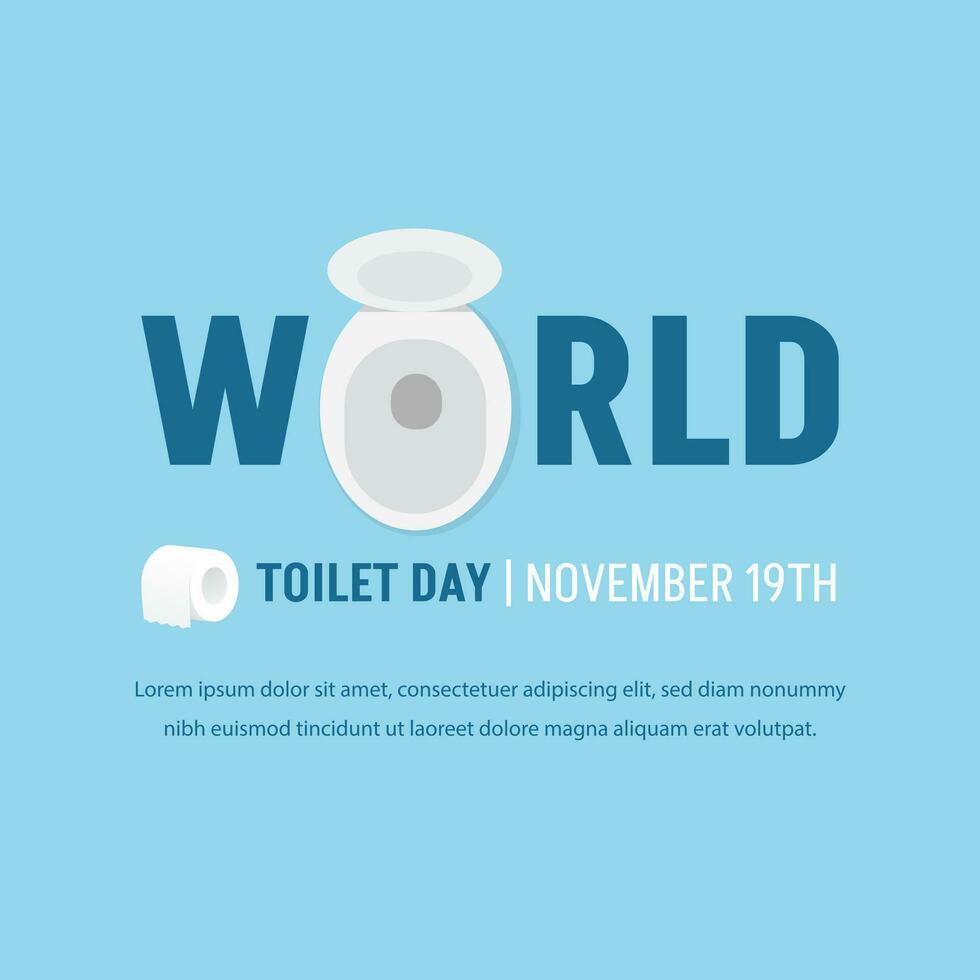 World Toilet Day October 19th banner design with closet top view illustration on isolated background vector